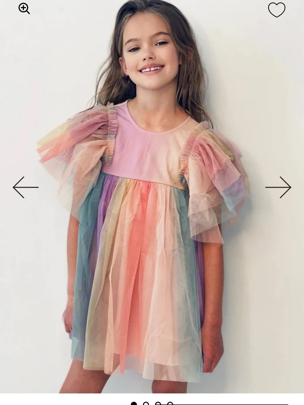 Lola + The Boys Pastel Rainbow Tulle Dress - Pink, Peach, Lavender, Blue, Green
